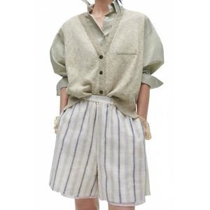 NEW CORDERA striped bermuda with lace in white